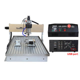 EU&US Free Tax Free shipping CNC 6090 4 Axis 2.2KW Mach3 USB DSP controller cnc router with sink cooling system