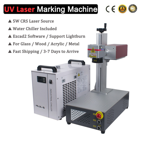 Water cooled UV laser marking machine CRS 5W air cooling plastic pvc UV laser engraving machine