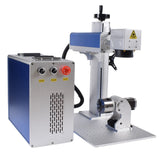 EU Free tax  100W/200W JPT M7 100*100mm fiber laser marking Machine with Rotary Axis for Metal Marking
