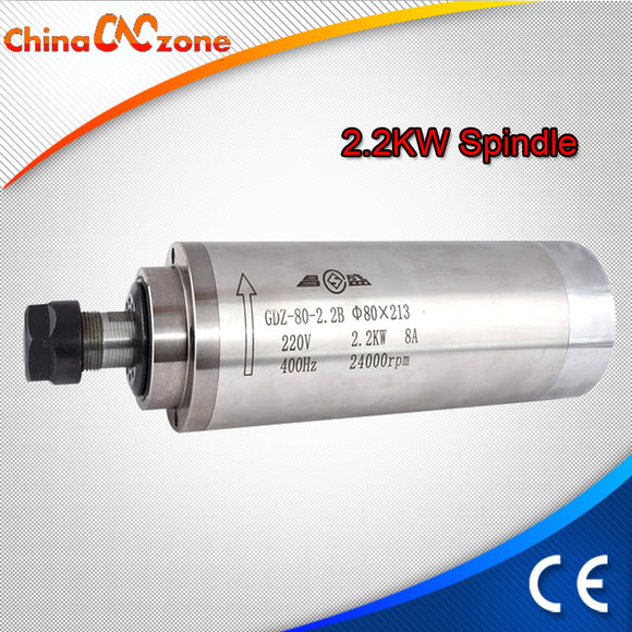 2.2KW Spindle Motor Water Cooled 80mm ER20 220V 2200W CNC Spindle for CNC Router Engraver Machine With 4 x Bearings