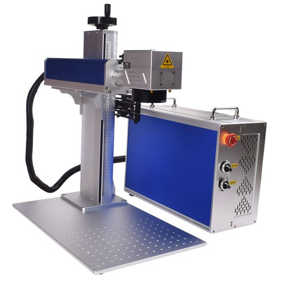 EU Free tax  100W/200W JPT M7 100*100mm fiber laser marking Machine with Rotary Axis for Metal Marking