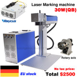 Fiber 30W Raycus QB Laser Metal Marking Printer Engrave Machine 200*200mm with Rotary Axis for Metal