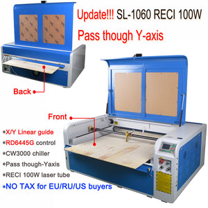 1060 Laser Engraving Machine DSP Y axis pass through with two platforms