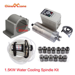 CNC Spindle Motor 1.5KW ER11 220V Water-Cooled+ 2.2KW 220V Inverter Variable Frequency Drive + Water pump + Spindle jip